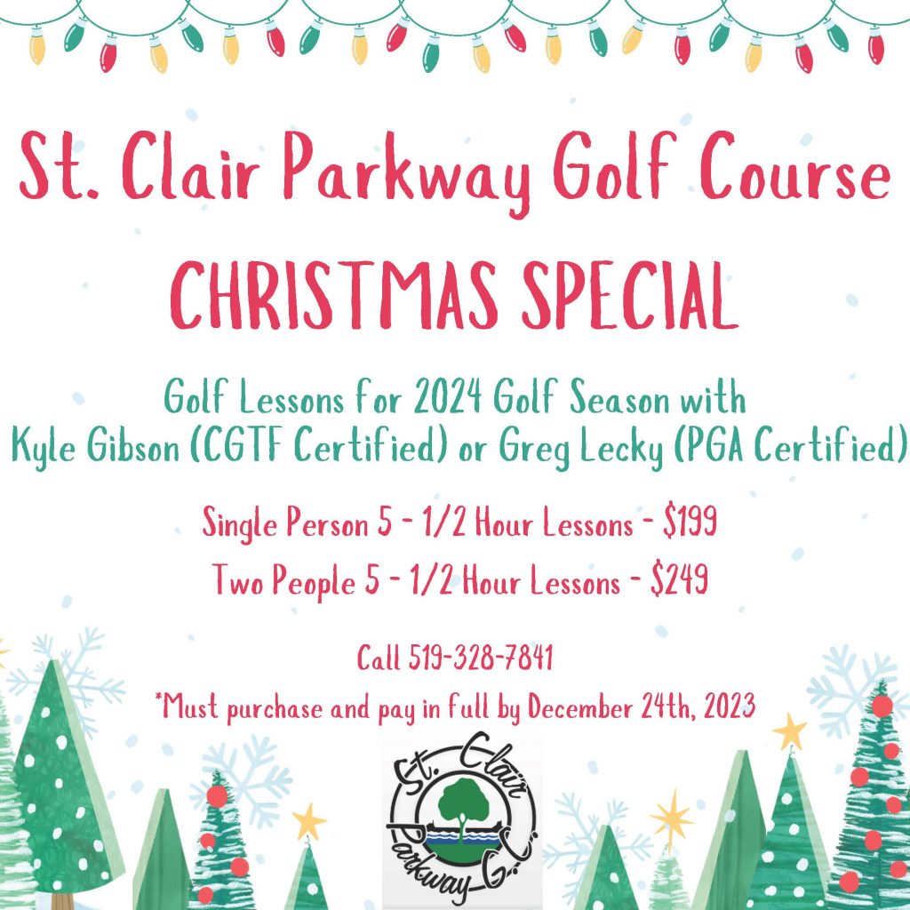 Christmas Special - Purchase a package of 5 golf lessons for the regular price of 3.