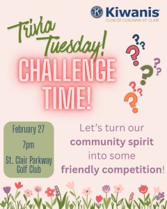Kiwanis Corunna Trivia Night Poster