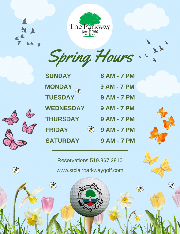 Spring Restaurant Hours. Open daily. Sundays 8 am to 7 pm and 9 am to 7 pm all other days.